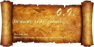 Oravan Iréneusz névjegykártya